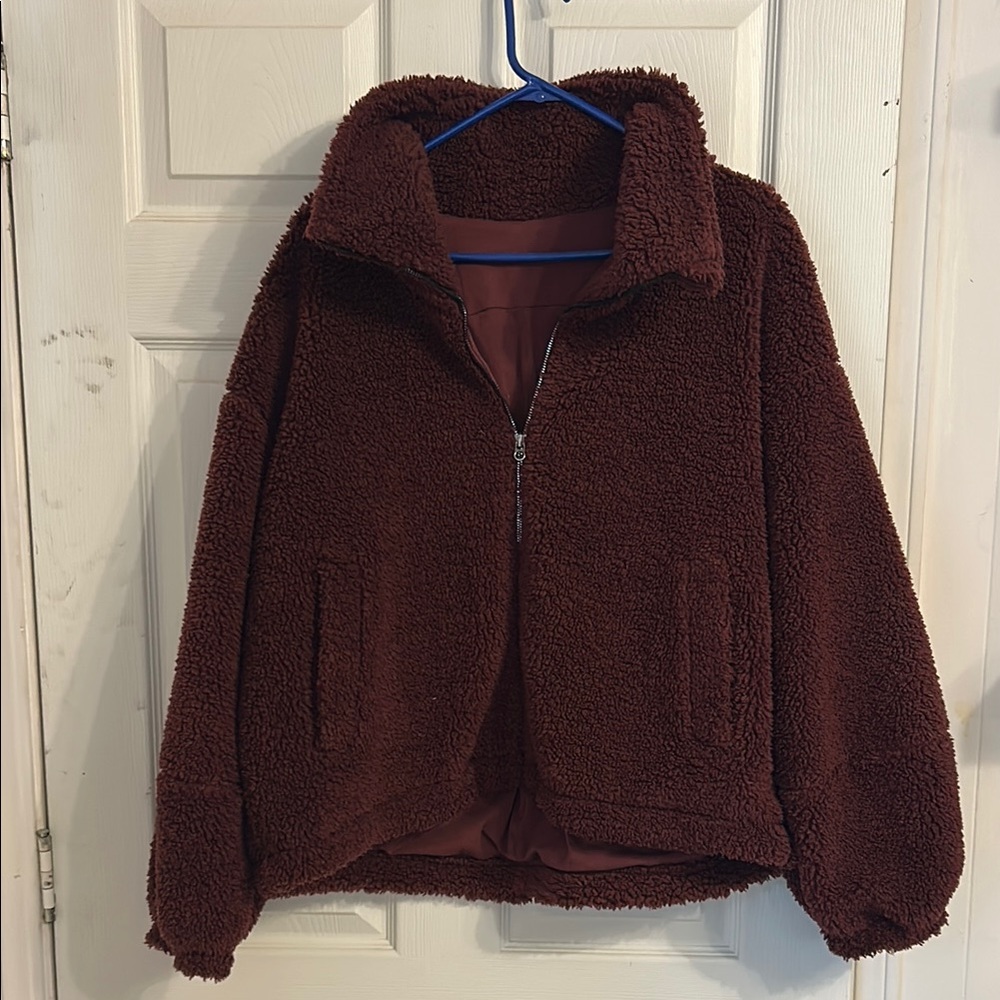 Cozy Maroon LuLuLemon Sherpa Jacket
